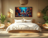 Vibrant abstract canvas art featuring bold colors, perfect for modern decor, ideal as African American wall art.