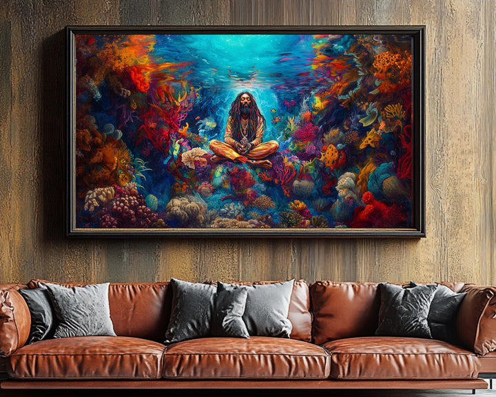 Rasta Meditation Black Art Afrocentric Caribbean Wall Decor Wall Art