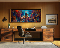 Colorful abstract design featuring vibrant shapes, perfect as african american wall art for modern decor.