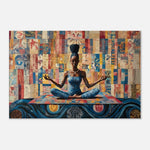 Meditative Black Woman African American Quilt Wall Art Canvas
