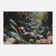 Alternate view of Tropical Meditative Black Man African American wall art canvas print