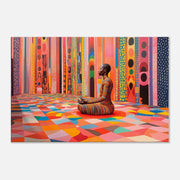 Alternate view of Meditative Black Man Abstract African American wall art canvas print