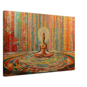 Colorful meditative black woman canvas art, showcasing vibrant hues and cultural expression as african american wall art.