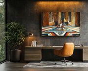 Vibrant canvas art featuring an African American woman exuding strength, perfect as African American wall art for any space.