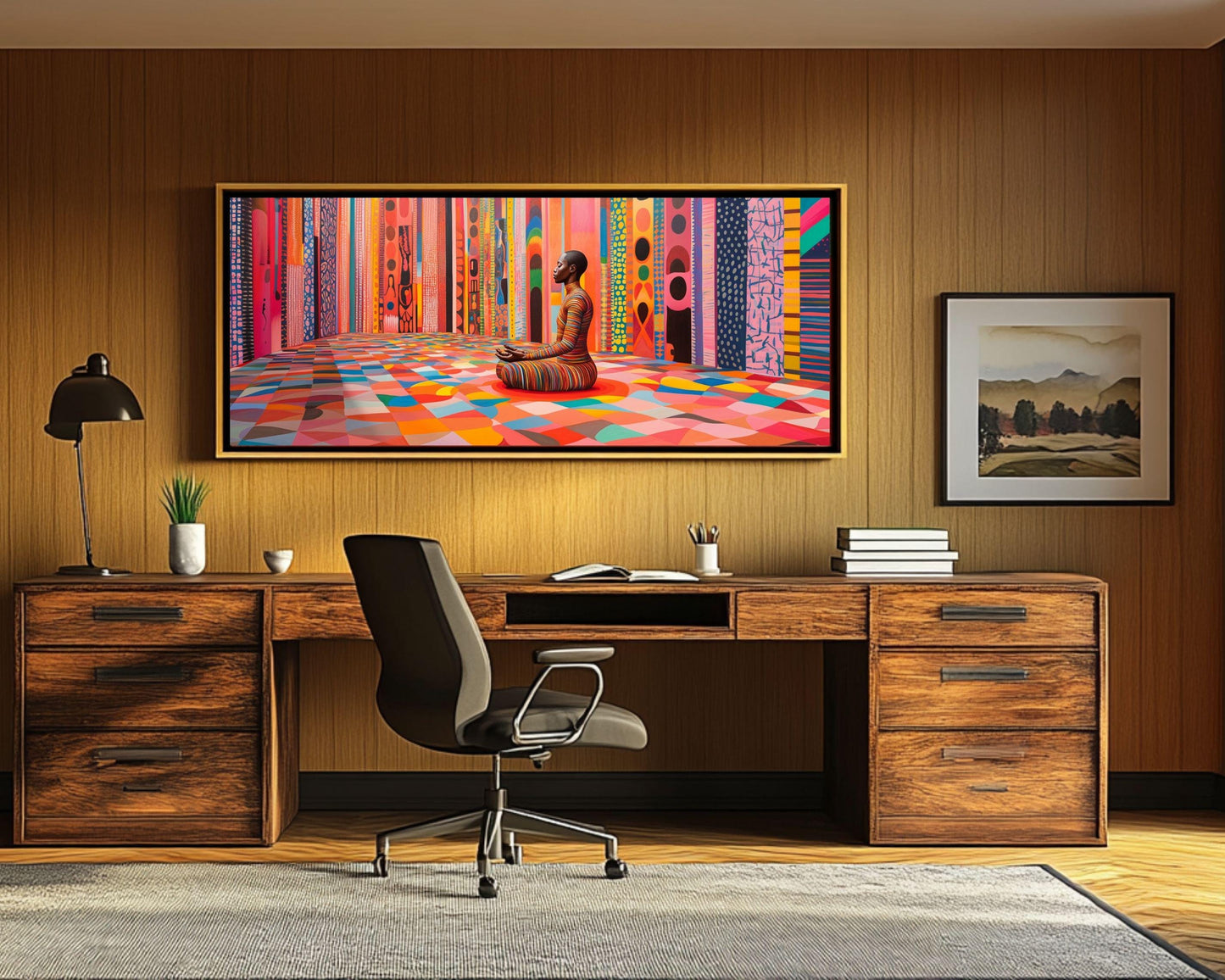 Meditative Black Man African American Abstract Wall Art