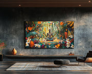 Alternate view of Meditative Black Man Tropical African American wall art canvas print