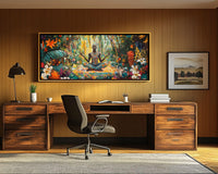 Vibrant abstract canvas art featuring bold colors, perfect for enhancing your space as African American wall art.