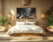 Tropical Meditative Black Man African American wall art canvas print by MoomZee Artwork