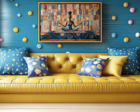 Colorful abstract design featuring vibrant shapes, perfect as african american wall art for modern spaces.