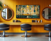 Meditative Silhouette Abstract African American abstract art canvas print by MoomZee Artwork