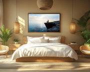 Meditative Figure Ocean Sunset cultural wall decor print by MoomZee Artwork
