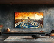 Meditative Black Woman Urban Abstract African American wall art for home decor