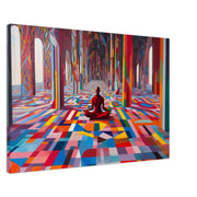 Meditating Black Man African American wall art showcasing serene expression and vibrant colors on canvas.