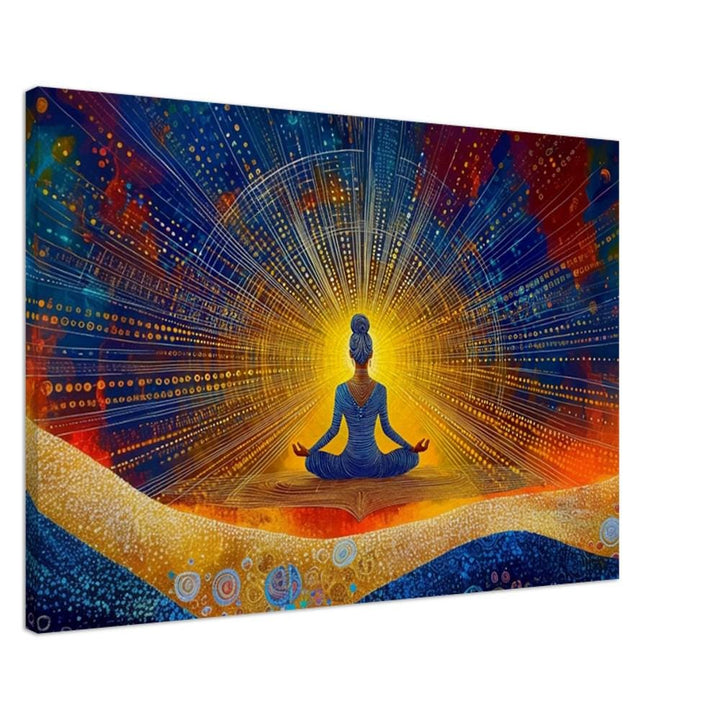 Cosmic Meditation African American canvas print by MoomZee Artwork