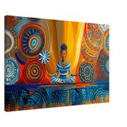 Meditative Black Woman canvas art, a beautiful piece of African American wall art capturing serenity and grace.