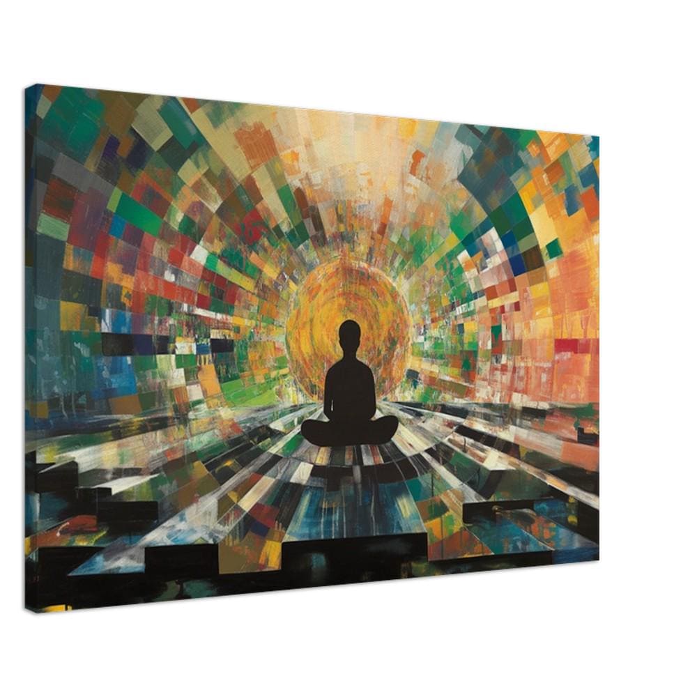 Radiant Meditation African American canvas print by MoomZee Artwork