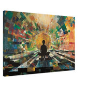 Radiant Meditation African American canvas print by MoomZee Artwork