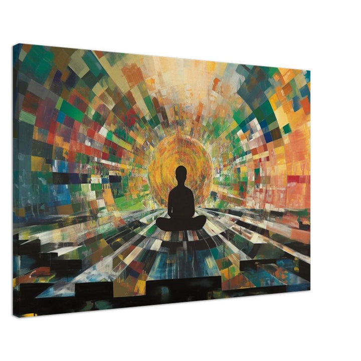 Radiant Meditation African American canvas print by MoomZee Artwork