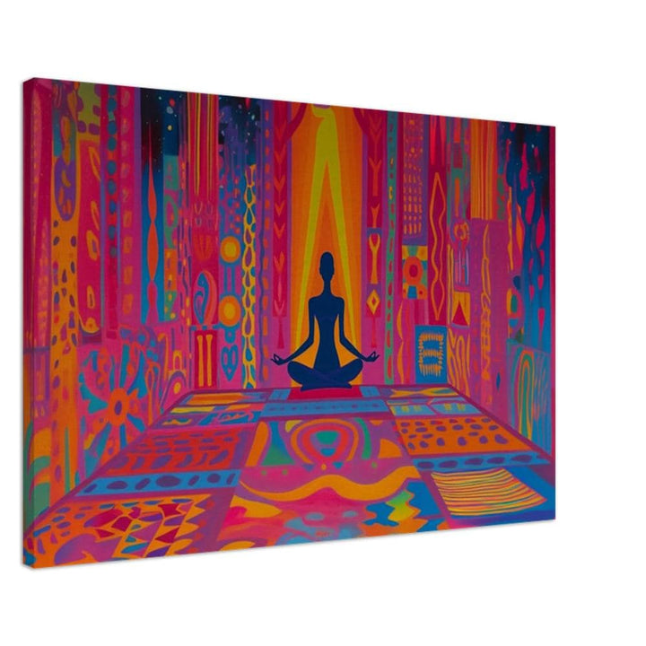Meditative Silhouette Black African American canvas print by MoomZee Artwork