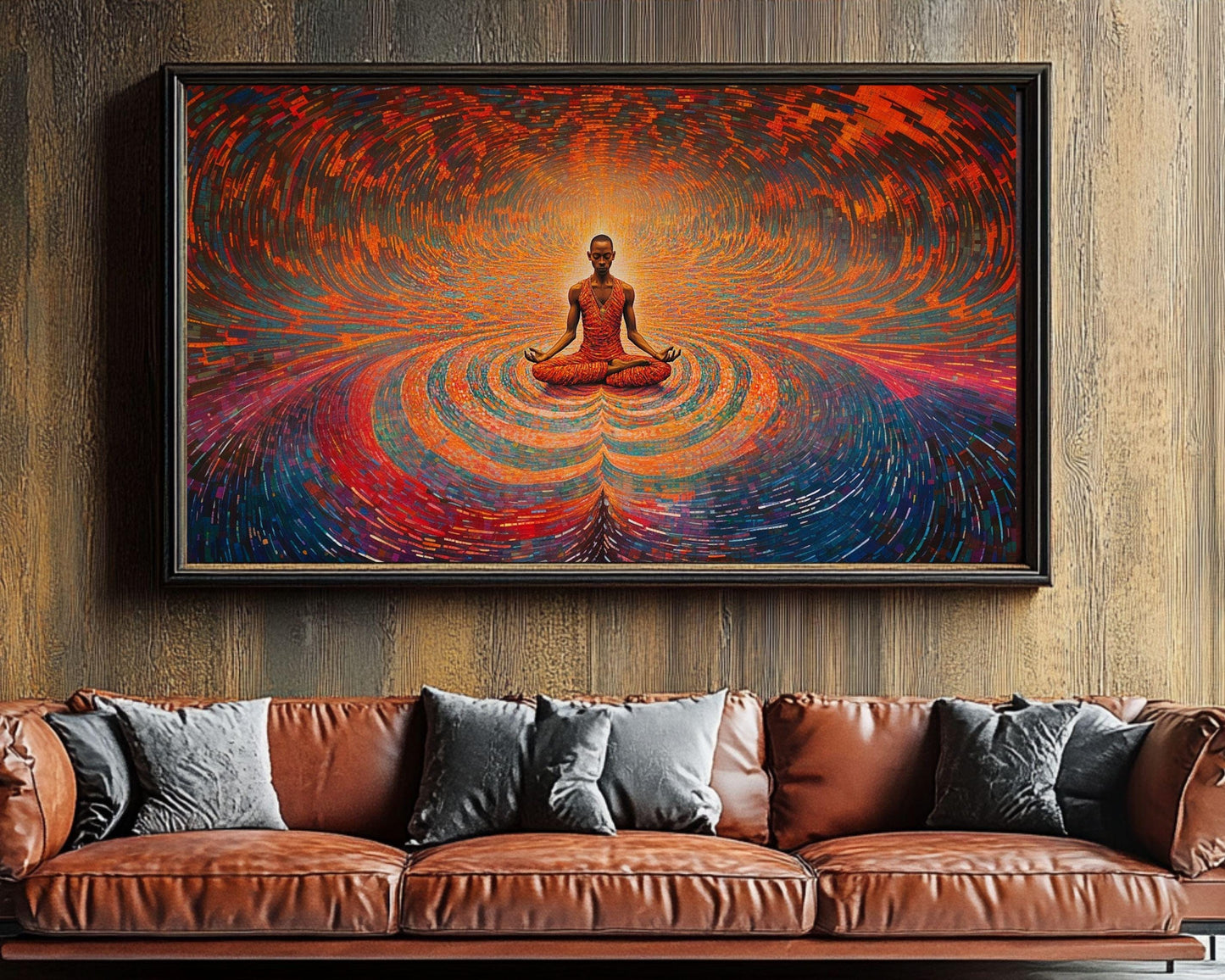 African American Meditation Canvas - Spiritual Wall Art for Living Room or Office - Gift for Yoga Lovers