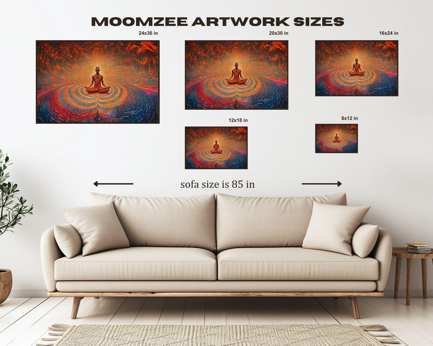 African American Meditation Canvas - Spiritual Wall Art for Living Room or Office - Gift for Yoga Lovers