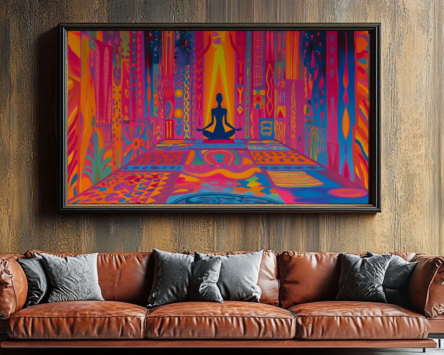 Modern Abstract Meditation Art - Vibrant Canvas Print for Living Room or Yoga Studio - Mindfulness Gift