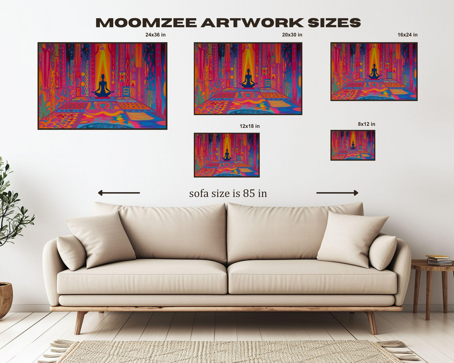 Modern Abstract Meditation Art - Vibrant Canvas Print for Living Room or Yoga Studio - Mindfulness Gift