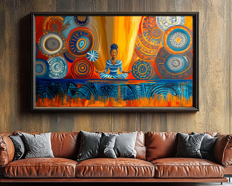 Meditative Black Woman African American Wall Art Canvas