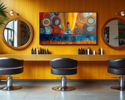 Meditative Black Woman African American wall art canvas print by MoomZee Artwork