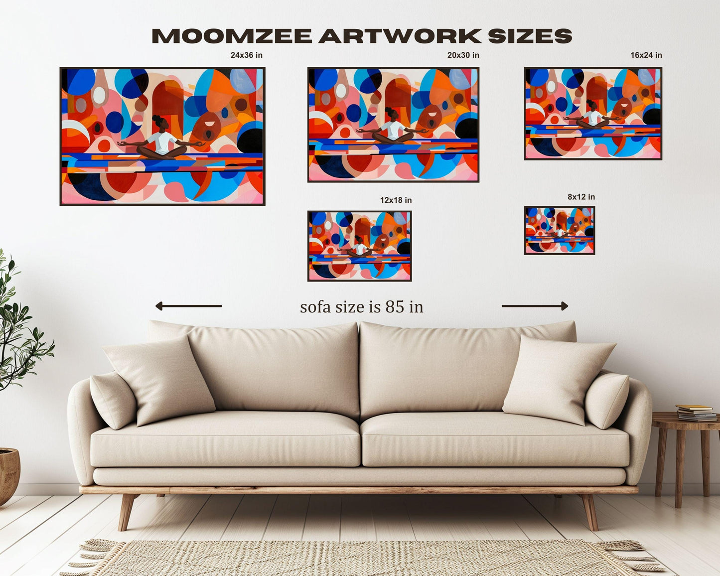 Abstract Meditation Art - Colorful Canvas Print for Living Room or Office - Modern Gift Idea