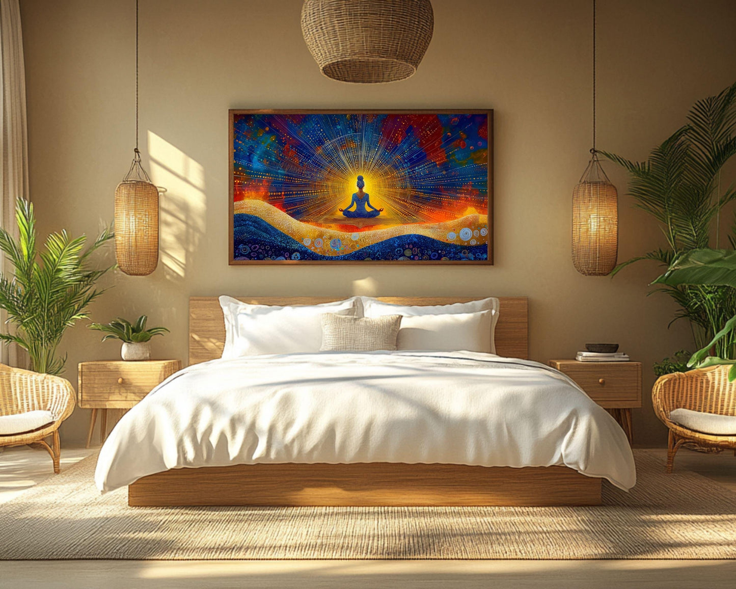 Cosmic Meditation Art - Spiritual Canvas Print for Living Room or Yoga Studio - Mindfulness Gift