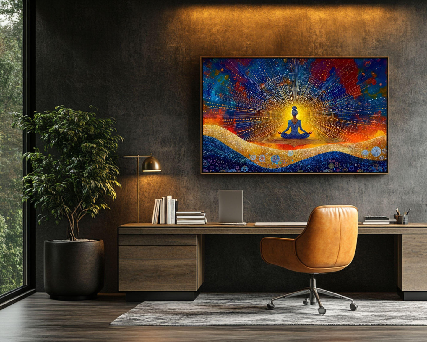 Cosmic Meditation Art - Spiritual Canvas Print for Living Room or Yoga Studio - Mindfulness Gift