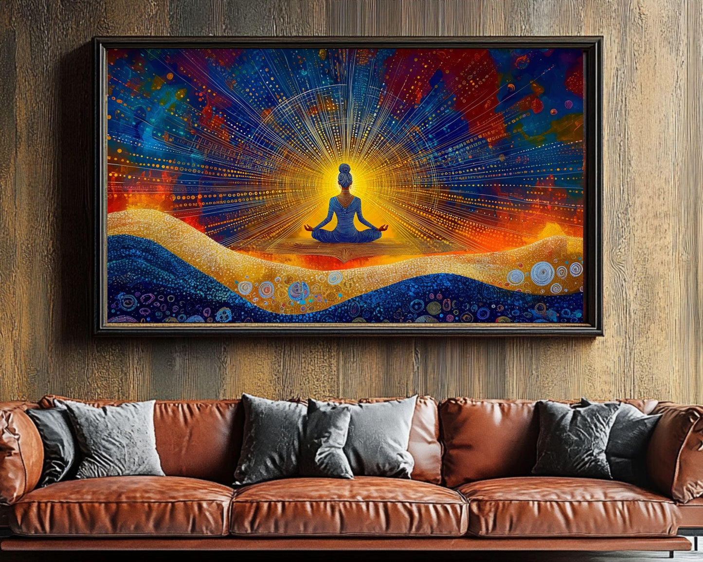 Cosmic Meditation Art - Spiritual Canvas Print for Living Room or Yoga Studio - Mindfulness Gift