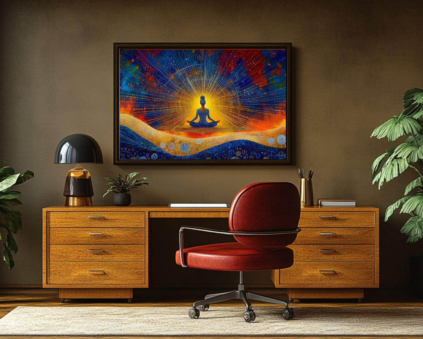 Cosmic Meditation Art - Spiritual Canvas Print for Living Room or Yoga Studio - Mindfulness Gift