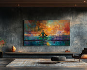 Sunset Meditation African American canvas print for home decor