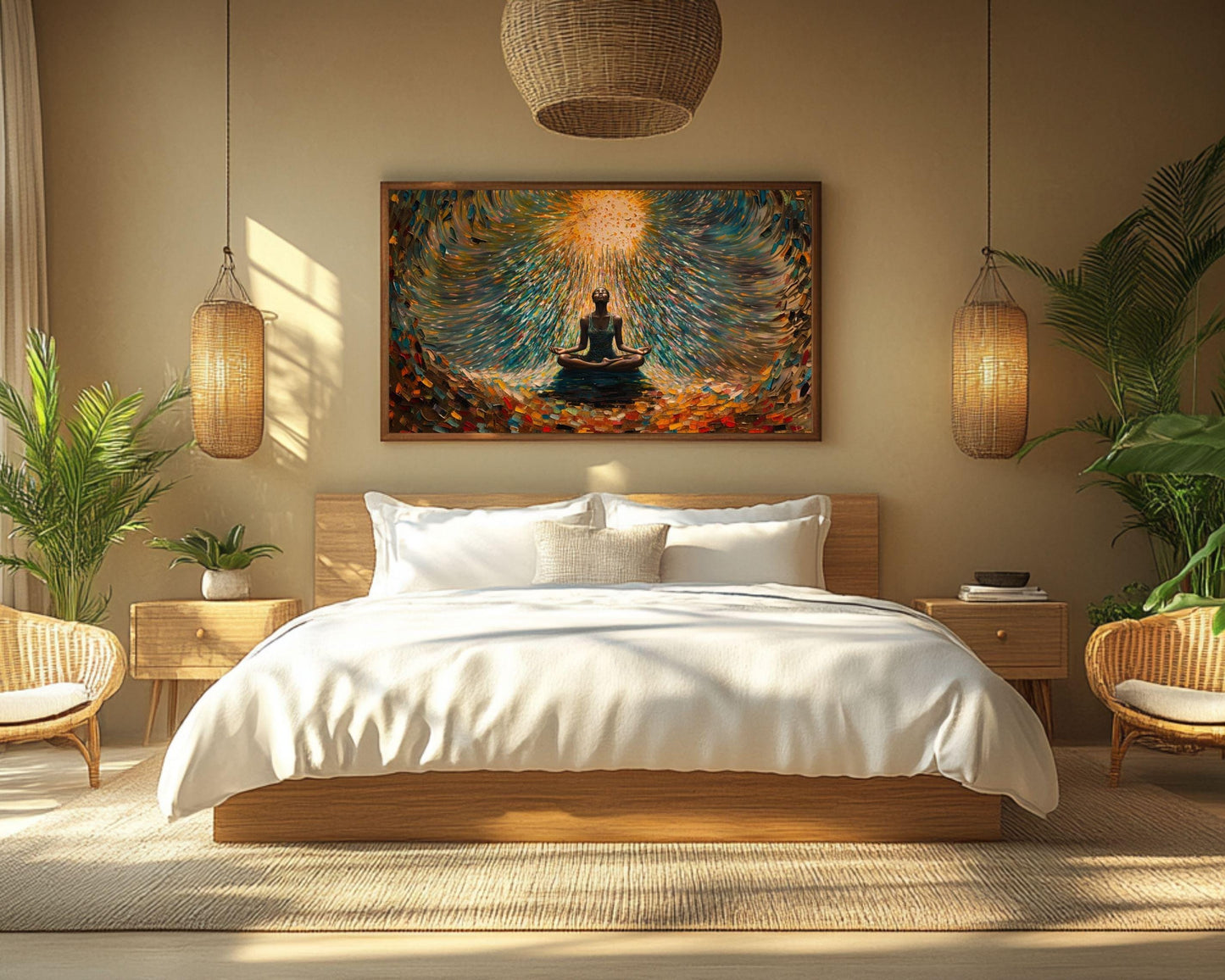 Meditation Art - Spiritual Canvas Print for Living Room or Yoga Studio - Inspirational Gift