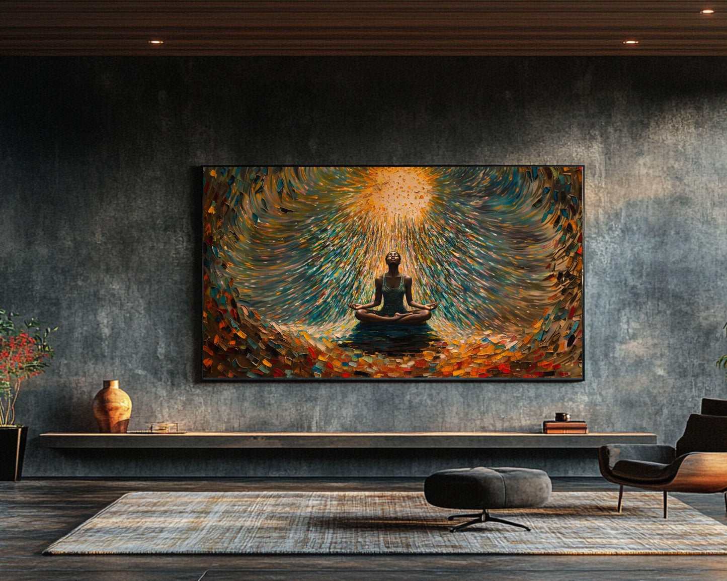 Meditation Art - Spiritual Canvas Print for Living Room or Yoga Studio - Inspirational Gift