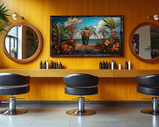 Tropical Elephant Black Caribbean wall art artwork by MoomZee Artwork