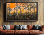 Giraffe Forest Canvas Black Art African American Wall Decor