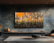 Giraffe Forest Black African American canvas print for home decor