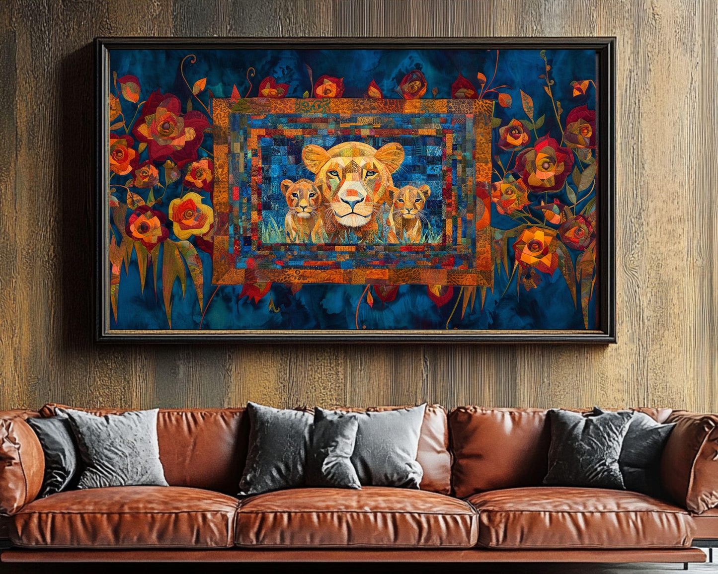 Lion Family Canvas Art - Bold African-Inspired Wall Decor