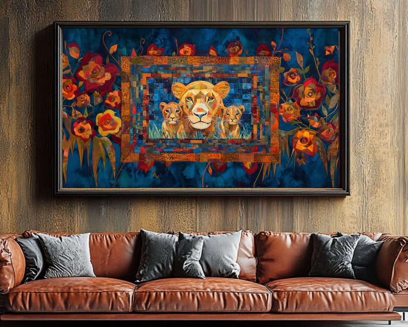 Lion Family Black Art African American Wall Art