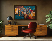 Stunning african american wall art featuring vibrant colors and dynamic designs on a canvas, perfect for enhancing any space.