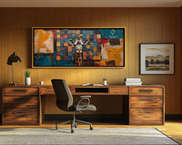 Vibrant abstract canvas art showcasing bold colors, perfect for adding a touch of flair to your space with african american wall art.