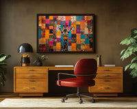 Vibrant abstract canvas art featuring bold colors, perfect as african american wall art for modern decor.