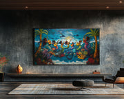 Haitian Folk Mermaids Black Caribbean wall art for home decor