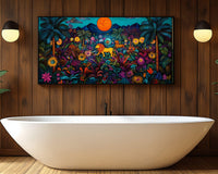 Vibrant african american wall art featuring a stunning abstract design with bold colors and dynamic shapes.