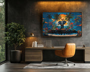 Elephant Tropical Sunset Black Caribbean wall art artwork view