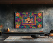 Quilted Lion Family African American canvas print for home decor