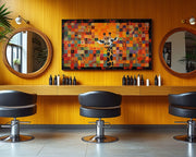 Colorful abstract portrait showcasing vibrant emotions, perfect as african american wall art for any modern space.